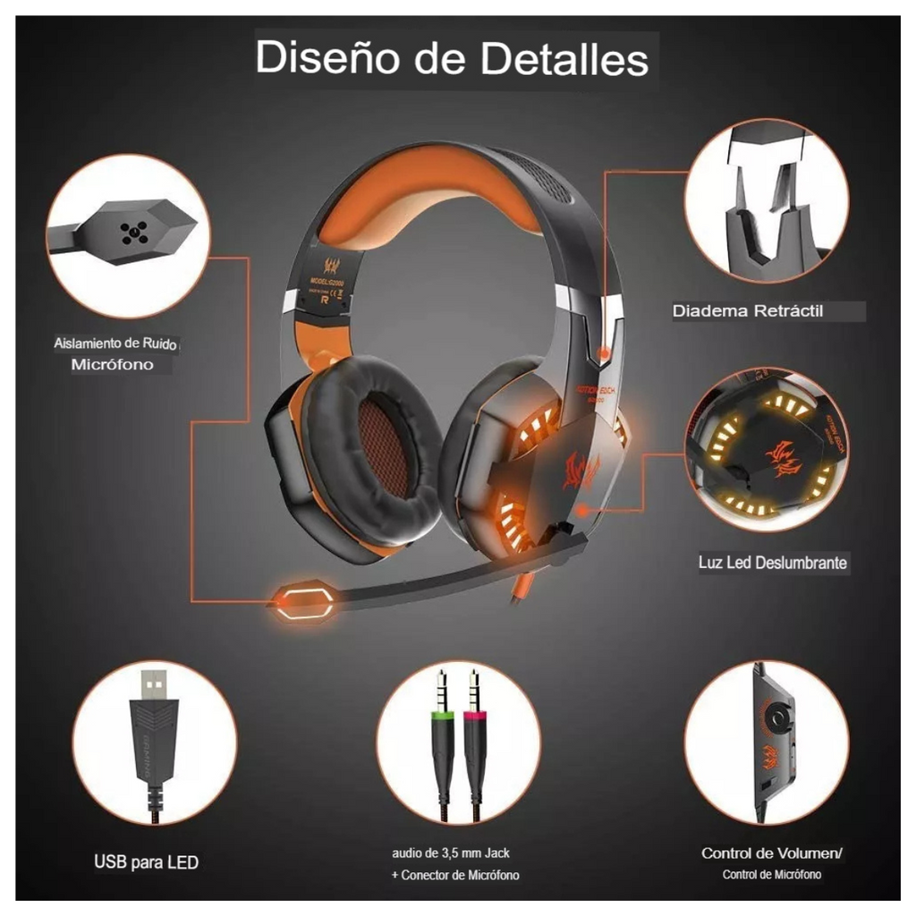 Audífonos Gaming Cancelling G2000