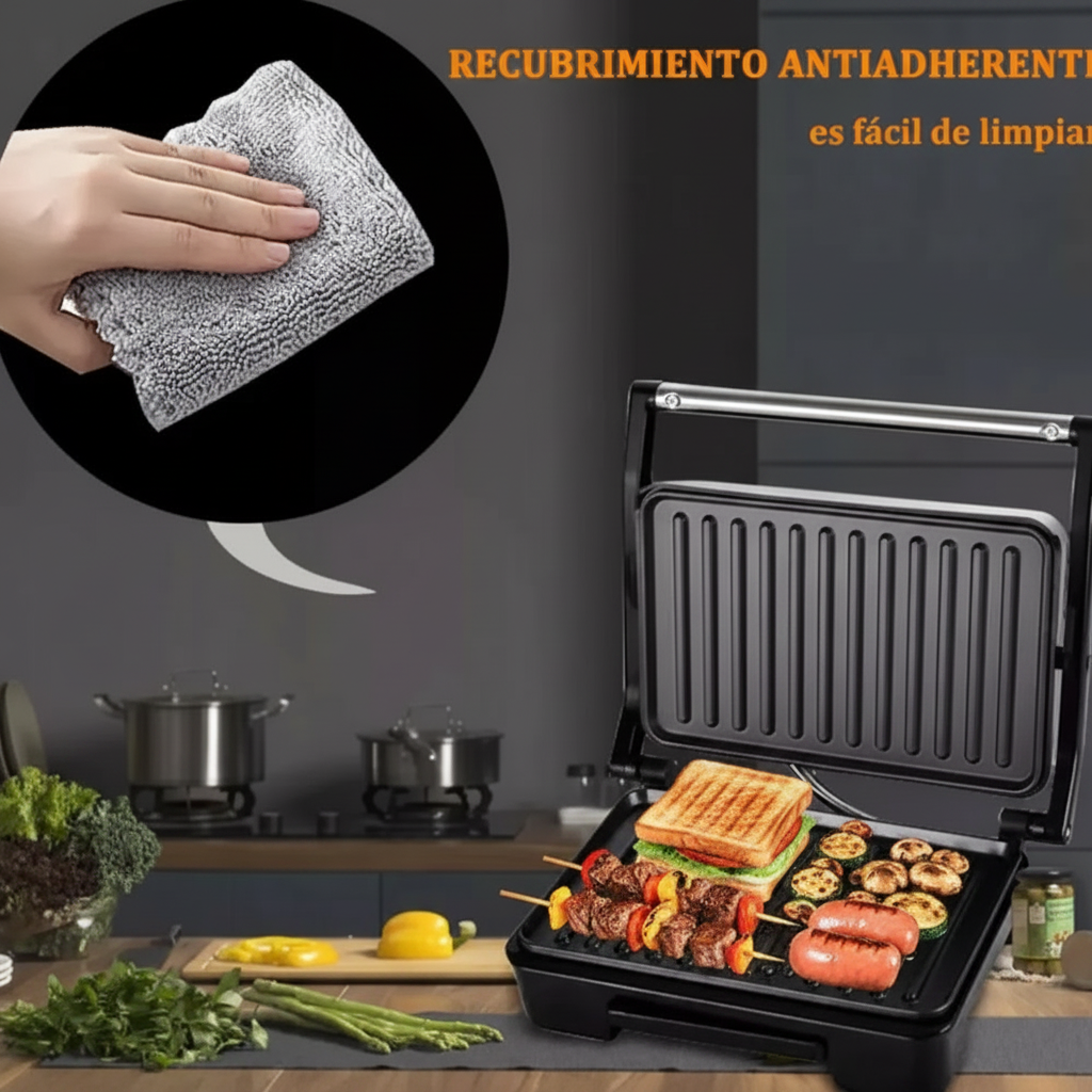 Plancha Sandwichera Grill Eléctrica